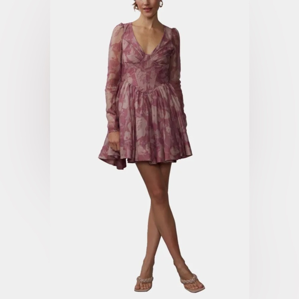 Elegant Pink Floral Dress - Picture 7 of 12